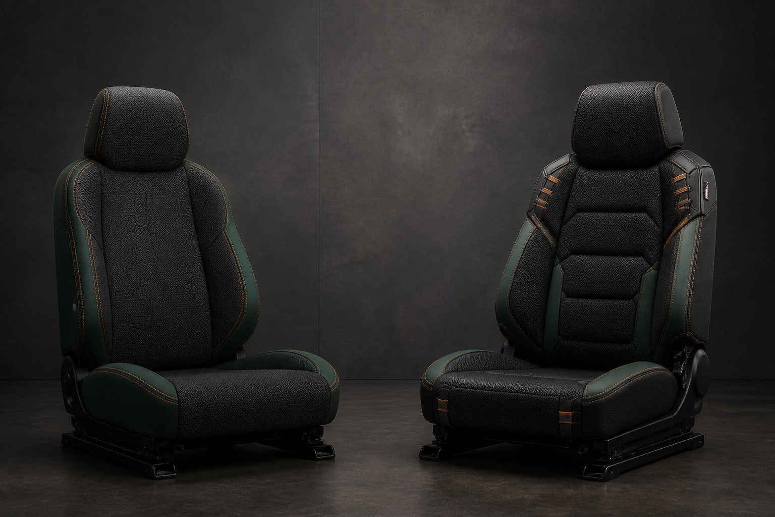 Bear Shield and Bear Armor seat cover concepts side by side (AI-generated depiction)