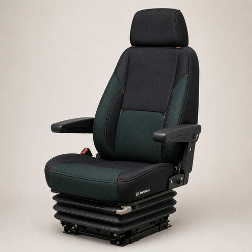 Bear Armor seat cover concept on a representative tractor seat, studio view (AI-generated depiction)